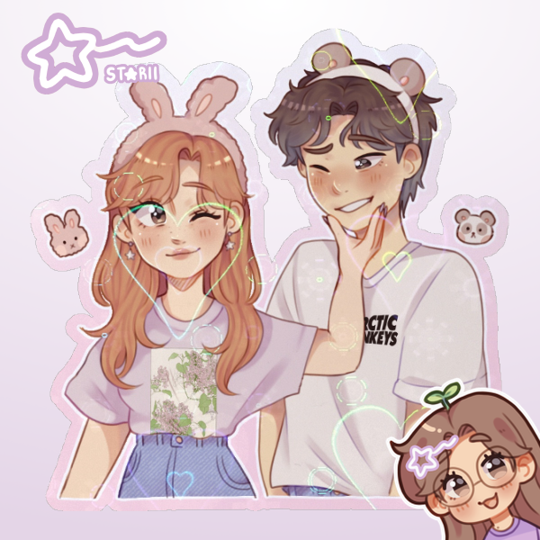 Michele & Stella "the Bunny and the Panda" ᯓ★ Sticker