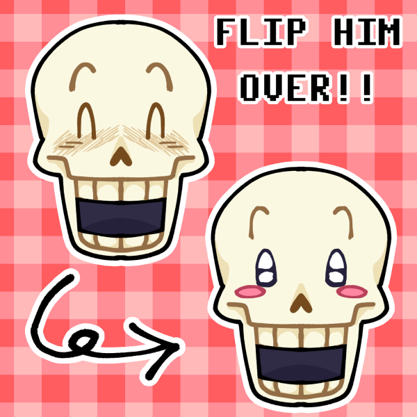 Double Sided Papyrus Keychain Charm Undertale
