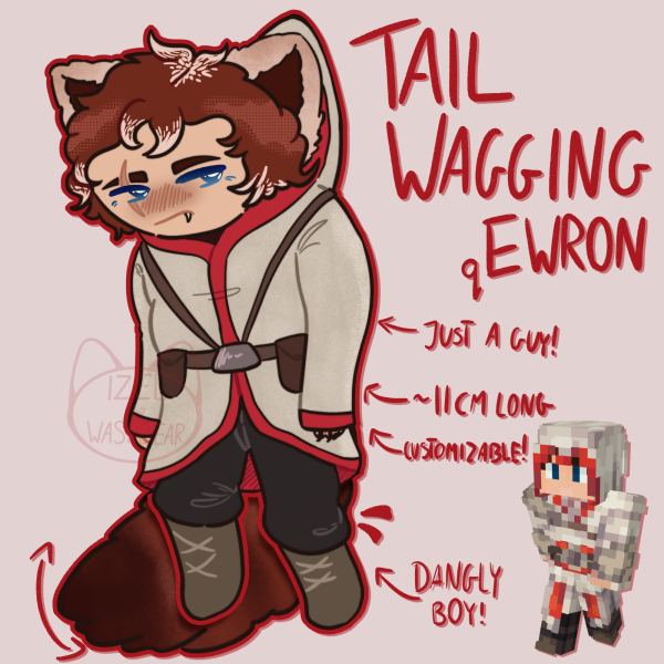 QSMP2 Ewron tail wagging keychain