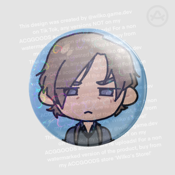 NEW Leon S Kennedy Resident Evil 6 ‘Chibi-er Chibi’ Round Badge (HOLOHEART)