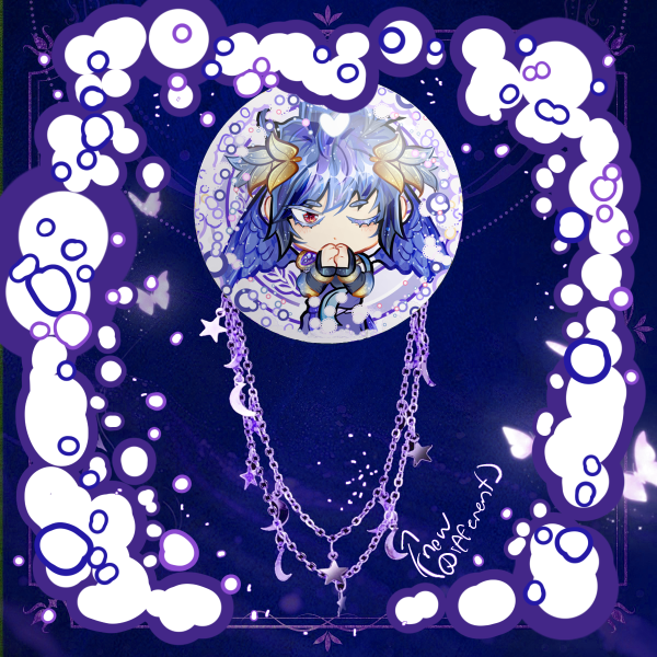[ICARUS]🔮⚡️Dark pit cute Round Badge With Chainsฅ^•ﻌ•^ฅ