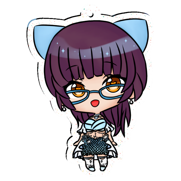 Vtuber Chibi-Diane (Dono Outfit) Glitter Acrylic Keychain