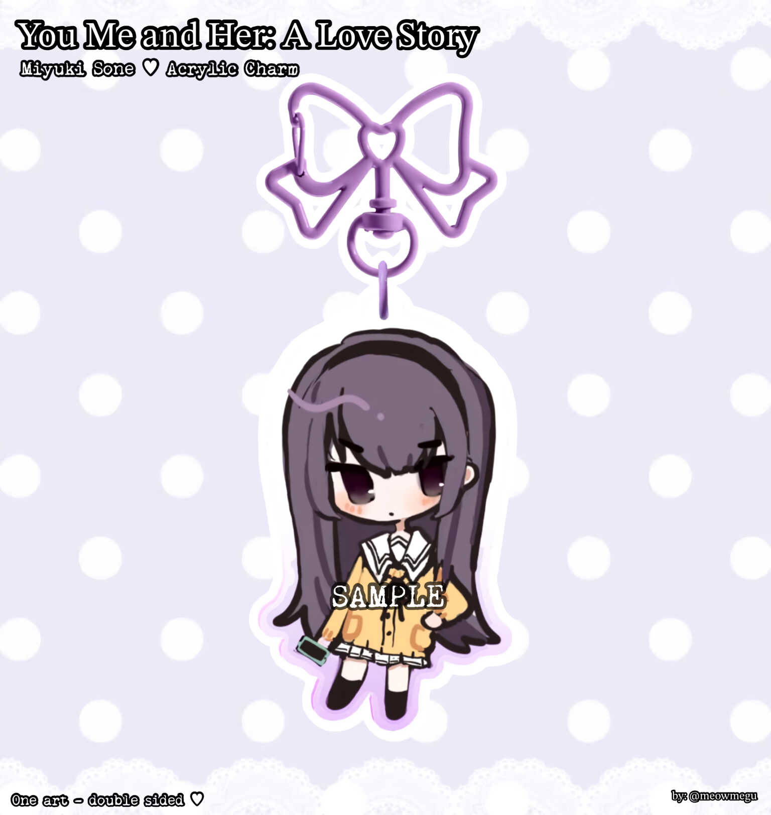 ♡ You and Me and Her: A Love Story - Miyuki Sone Acrylic Charm - by: meowmegu ♡