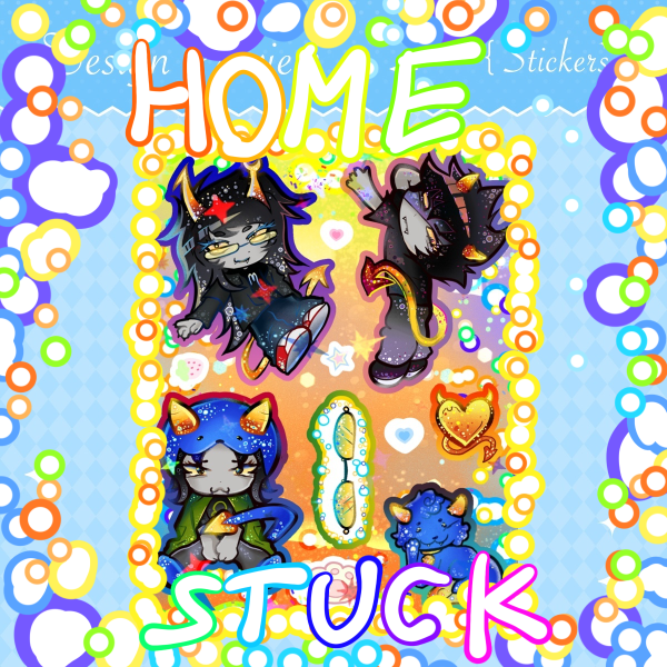 [HOMESTUCK]🌈⭐️mixed 11pc Coated Paper holo Stickers Sheet🎨