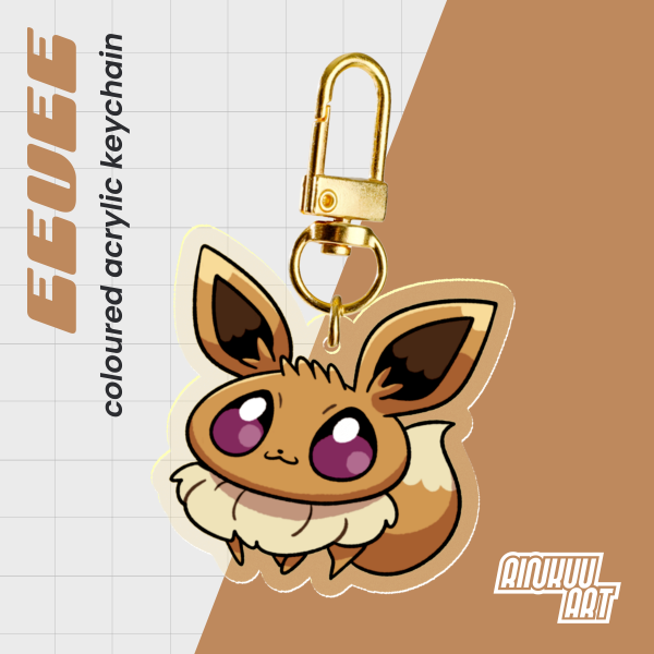 Chonky Eevee - Colored Edge Keychains