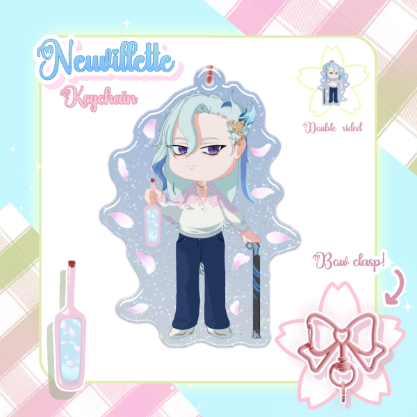 Neuvilette Spring Picnic Collab - Epoxy Glitter Keychain