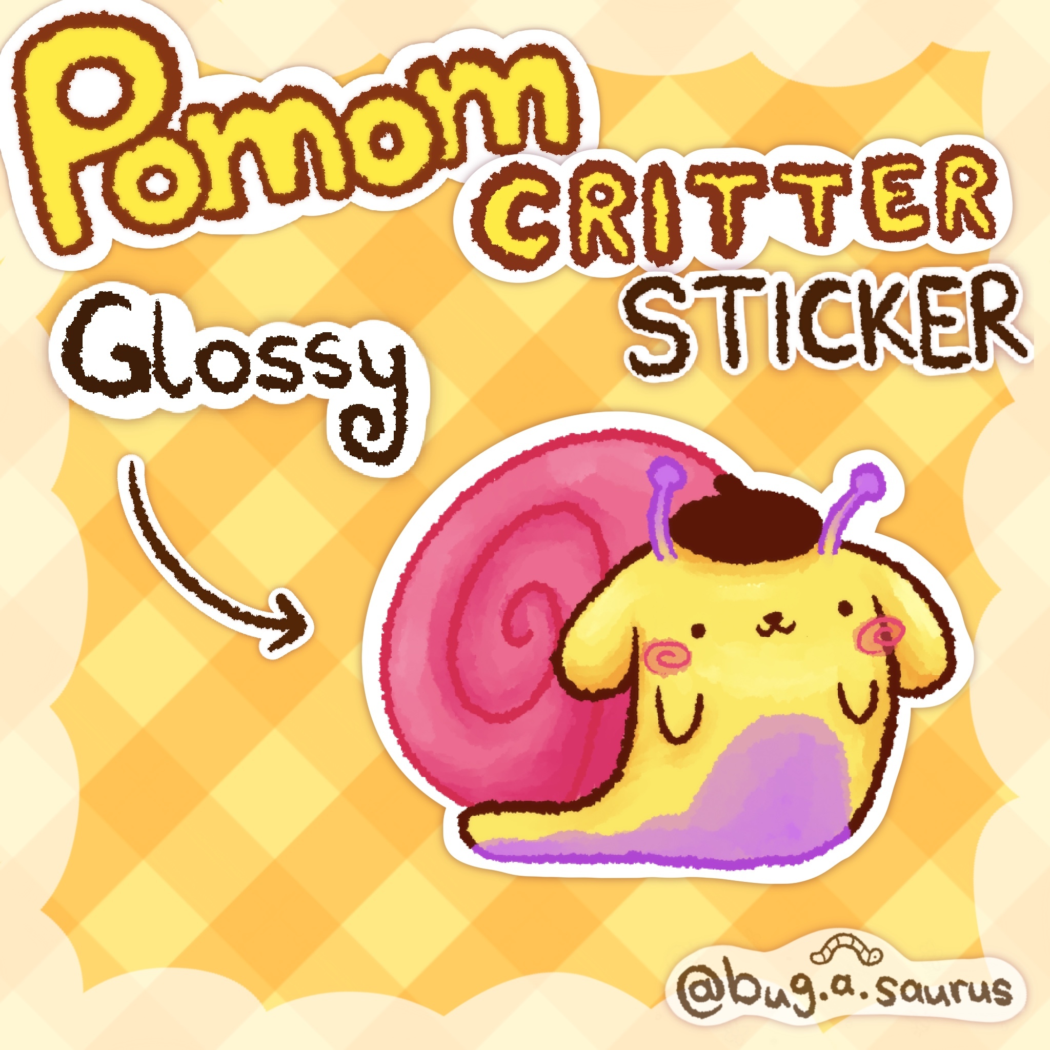 Glossy Pompom Snail Sticker