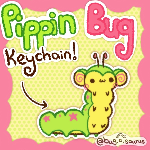 Glitter Pippin Caterpillar Keychain!