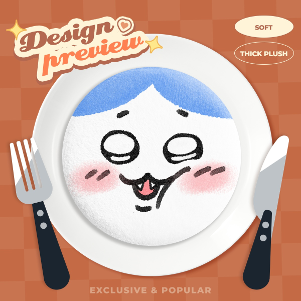 Hachiware Plush Badge 58mm