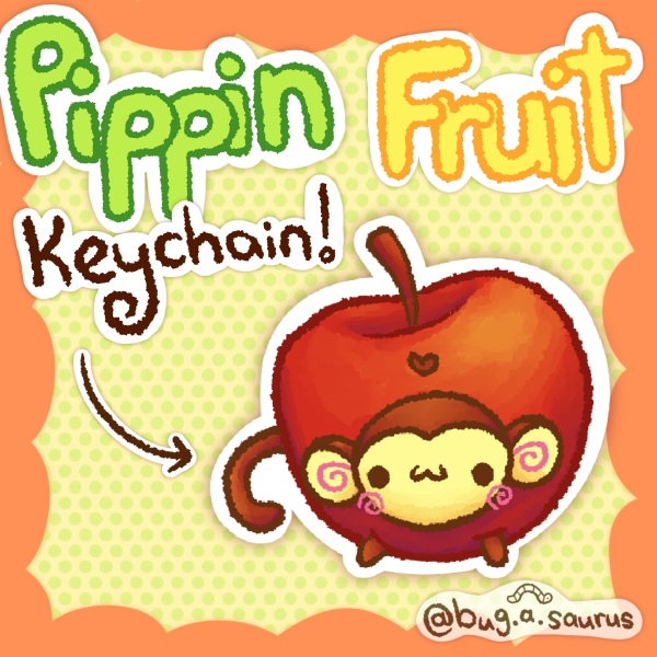 Glitter Pippin Apple Keychain!