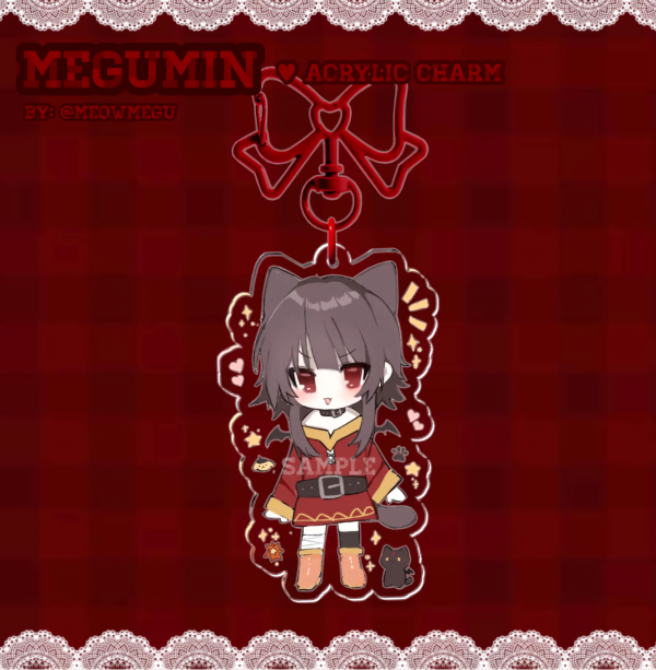 ♡ Megumin - Konosuba - Acrylic Charm - by: meowmegu ♡