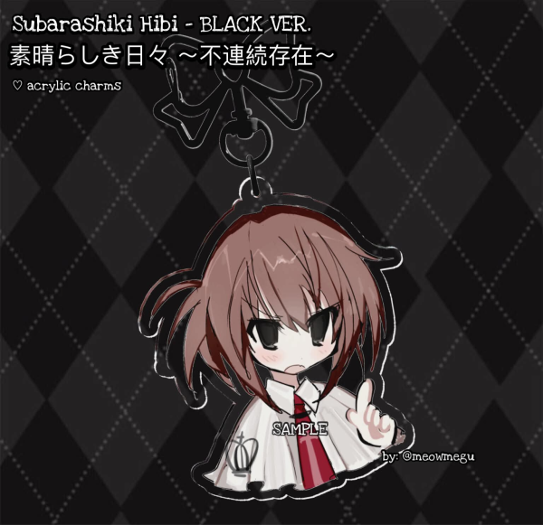 ♡ Kimika Tachibana BLACK VER. - Subarashiki Hibi 素晴らしき日々 - Acrylic Charm - by: meowmegu ♡