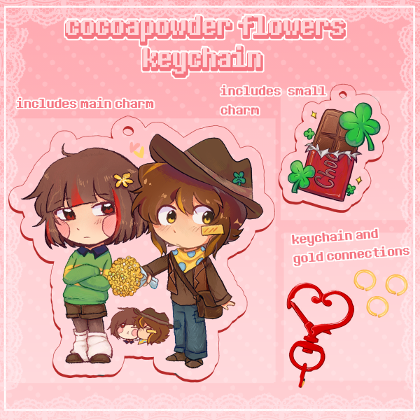 💕 cocoapowder flowers double charm keychain