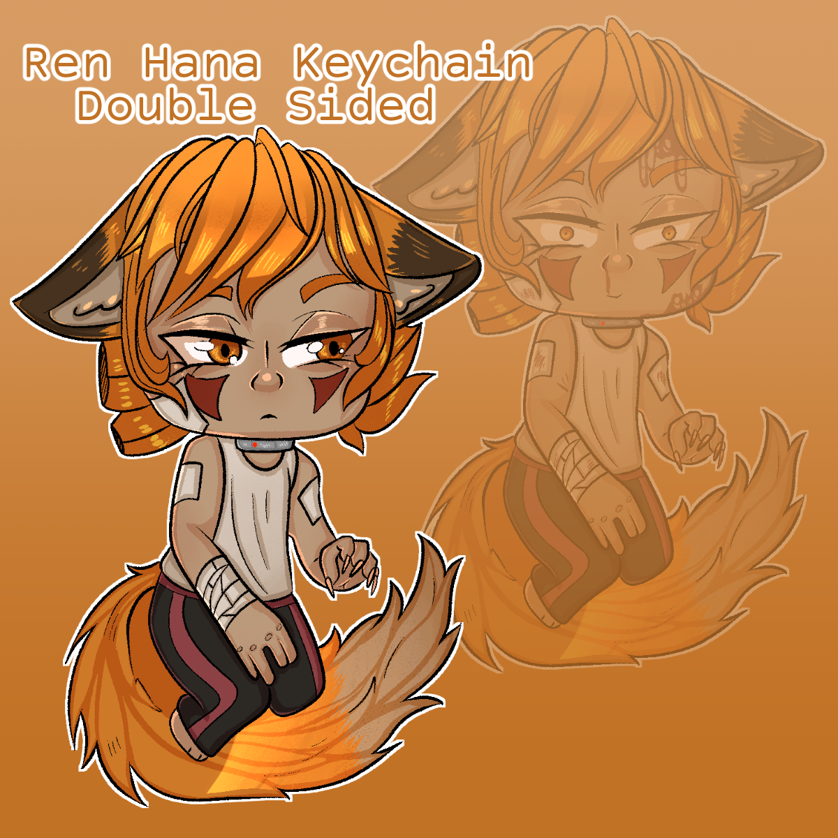 YKMET Ren Hana double sided keychain