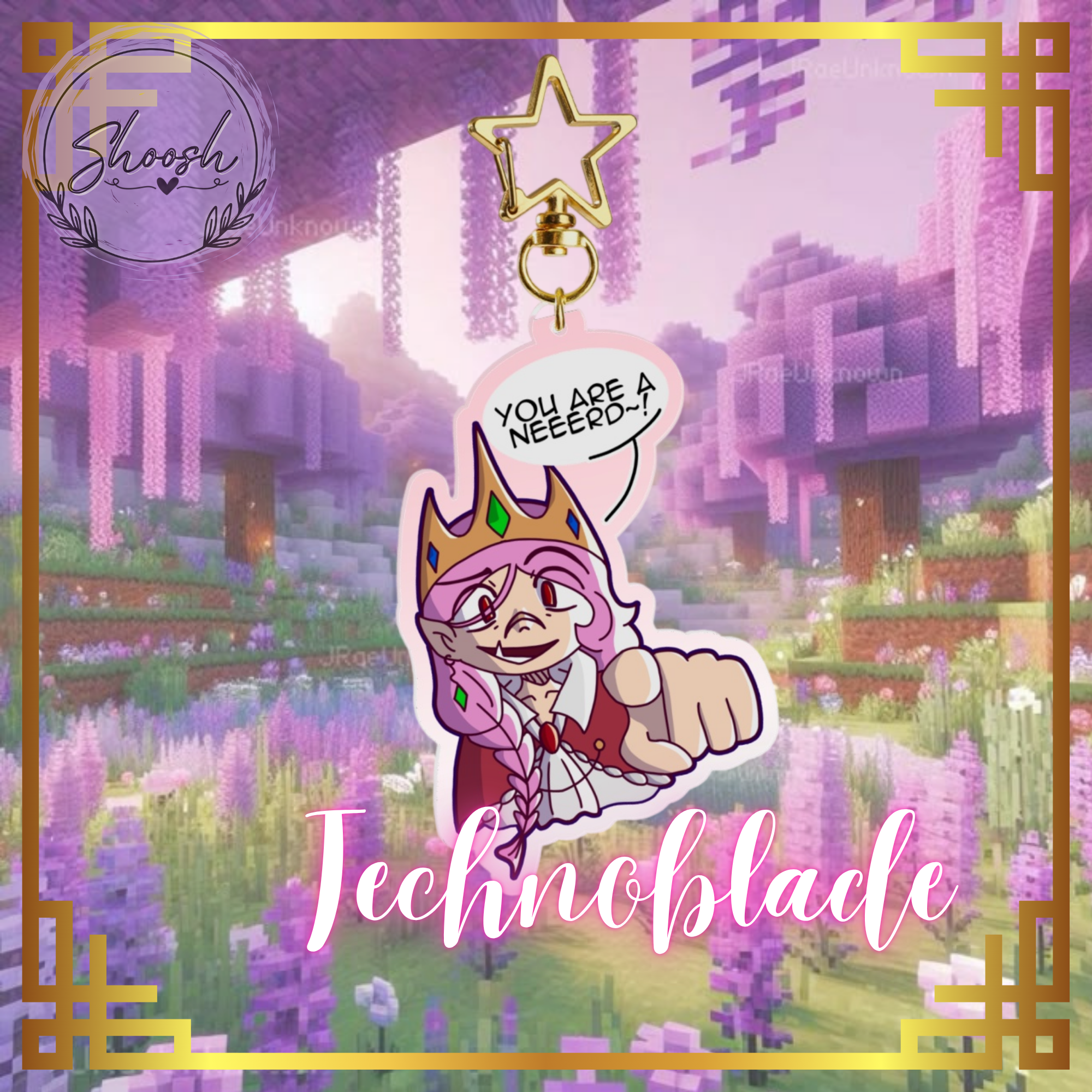Technoblade Colored Edge Acrylic Keychains