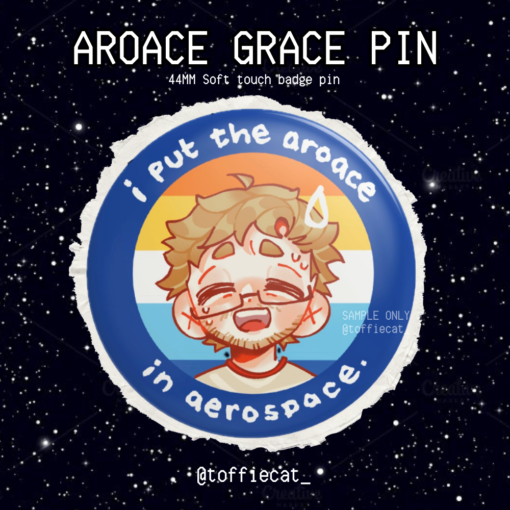 "I put the aroace in aerospace." Ryland Grace 44MM Badge Pin | Project Hail Mary