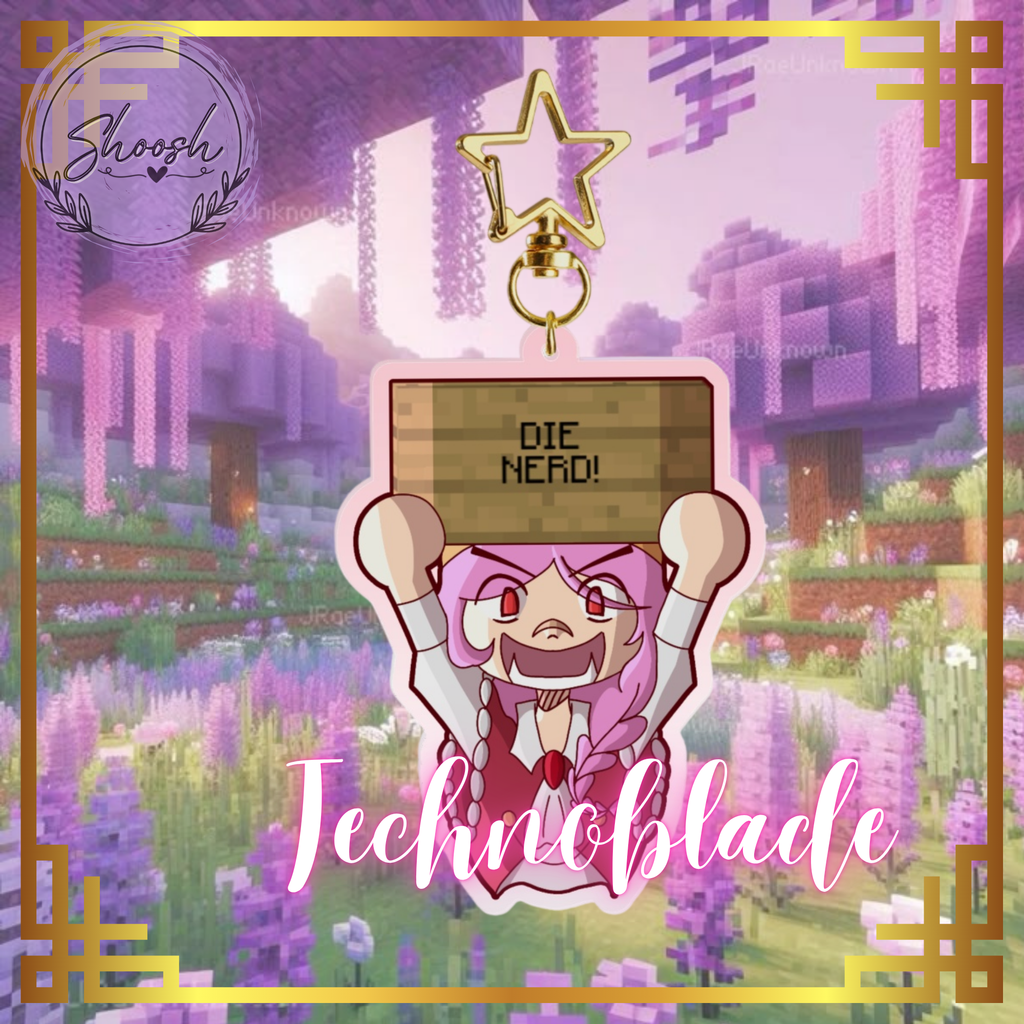 Technoblade Colored Edge Acrylic Keychains