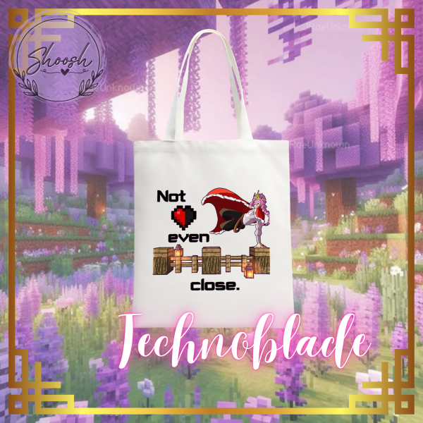 Technoblade Vertical Part-print Canvas Tote Bags - 13.7″x15.7″(35x40cm)