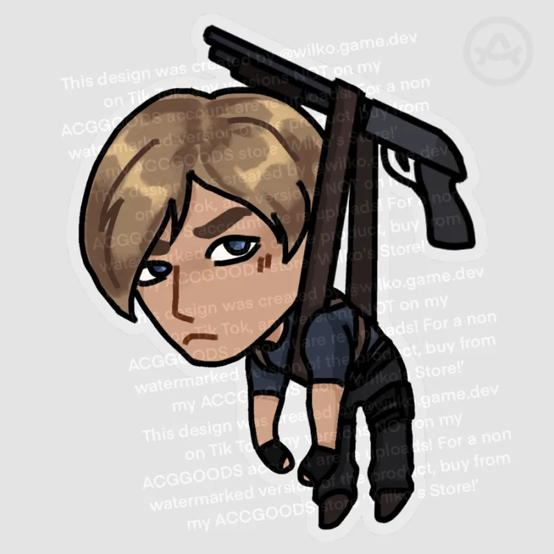Leon S Kennedy Resident Evil 4 Remake Chibi Sticker by Wilko! - ACGGOODS