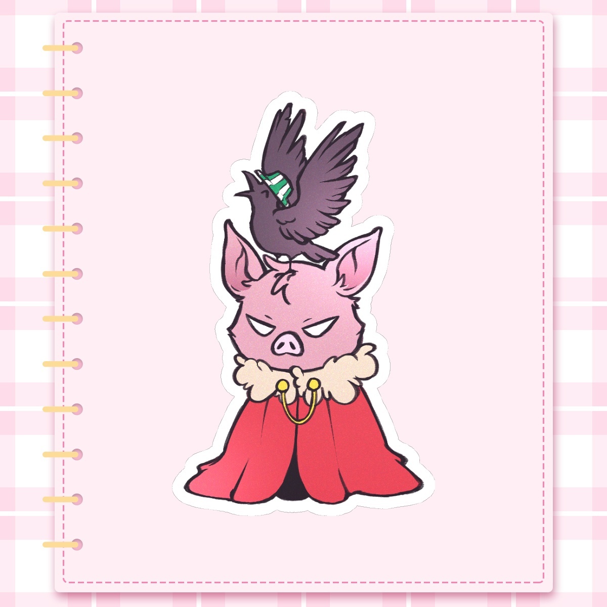 DSMP: Pig and Crow - Die Cut Sticker