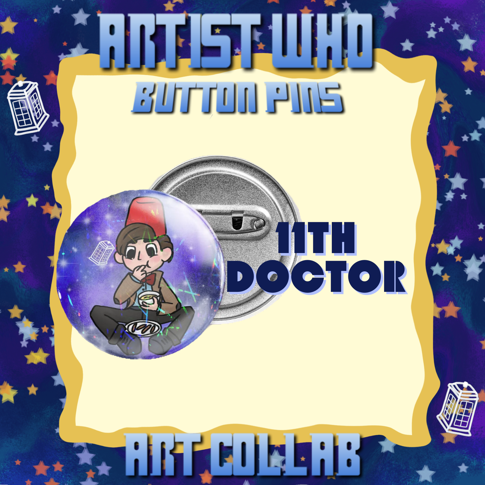 (ARTIST WHO) 11th Doctor - Button Pin