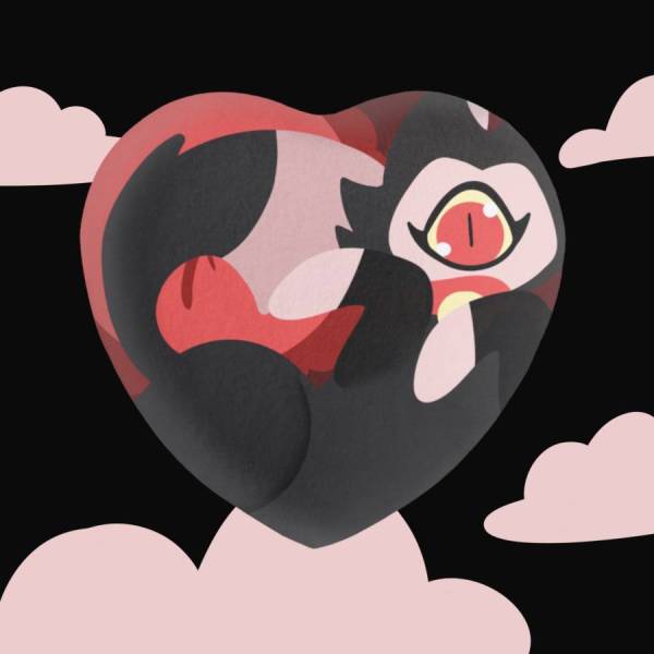 Keekee cat nap Heart Shape Plush Badge