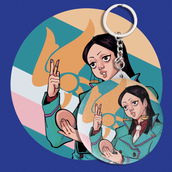 Calisto Yew - Plush Badge Mirror Keychain