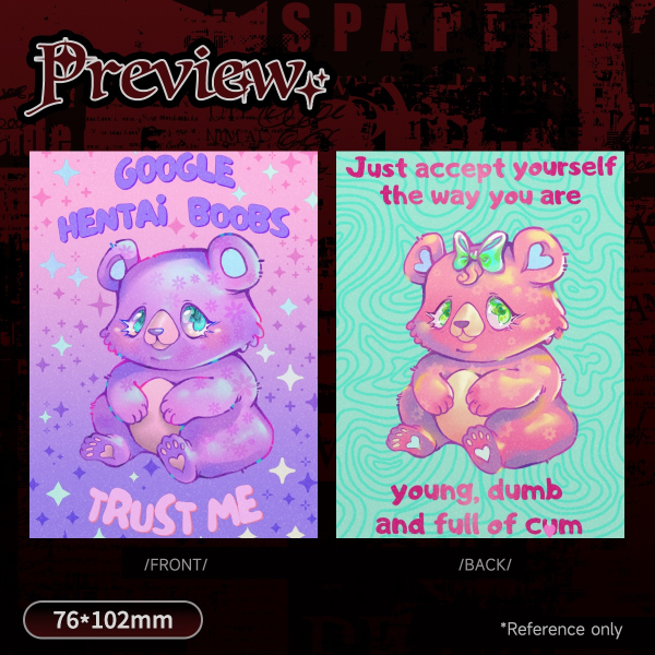 Naughty bears Holographic Double sided Photocard
