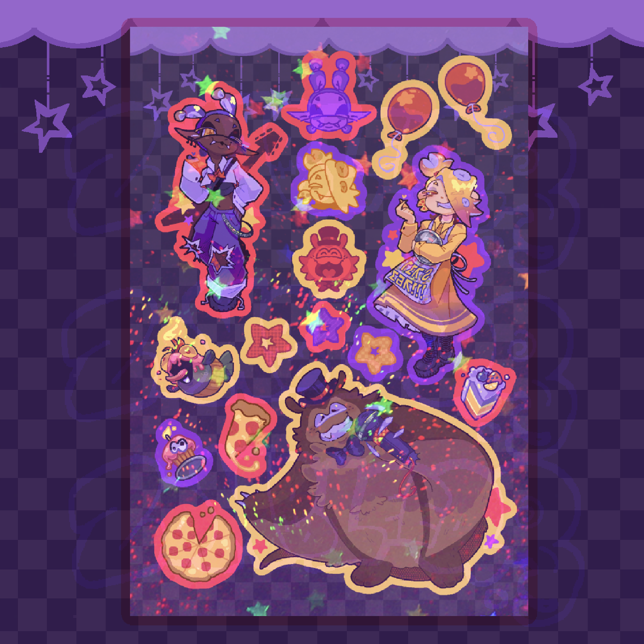FNAF x DEEPCUT Holo-star Sticker Sheet