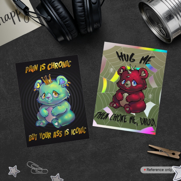 Naughty bears Holographic Double sided Photocard