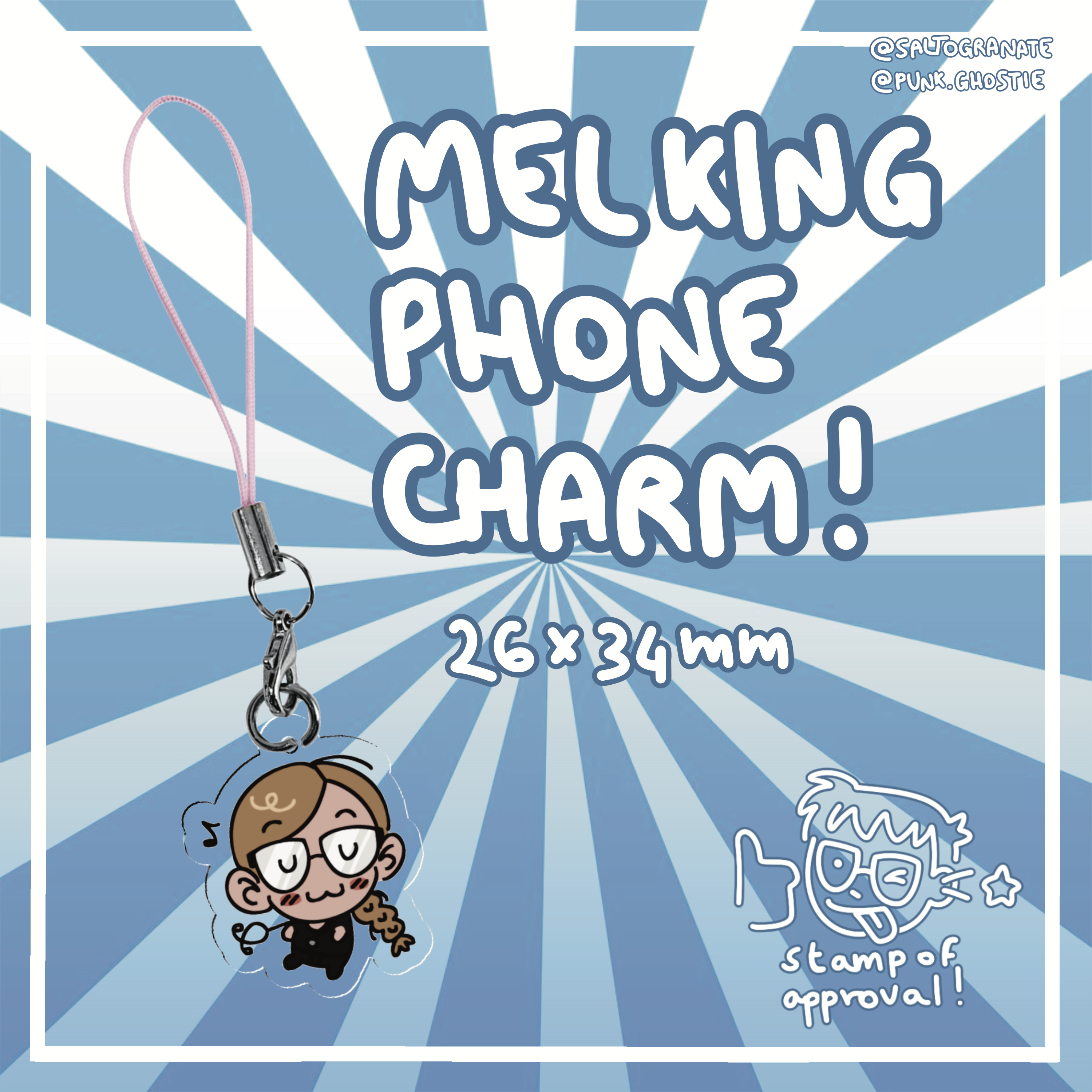 mel king phone charm. very tiny