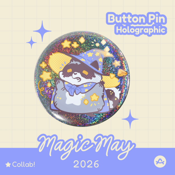 "Magic May Raccoon" Holo Badge