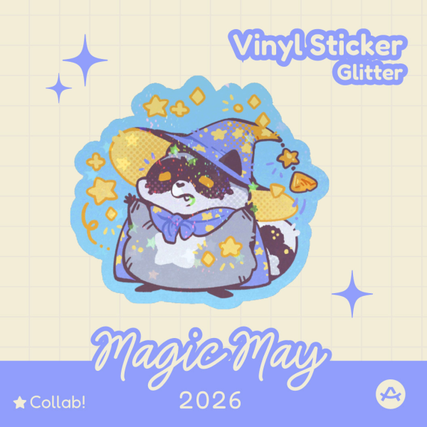 "Magic May Raccoon" Stickers