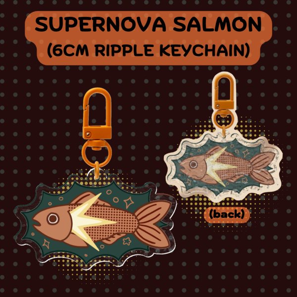 Supernova Salmon Ripple Keychain