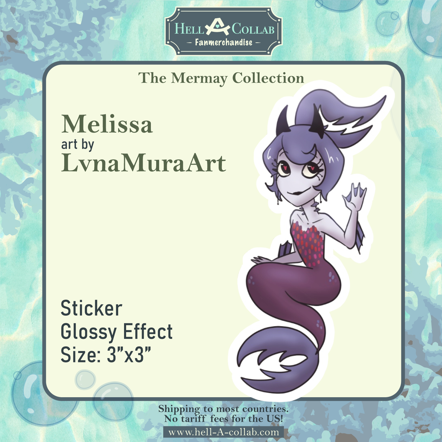 Melissa – Sticker– Hellacollab Mermay Collection