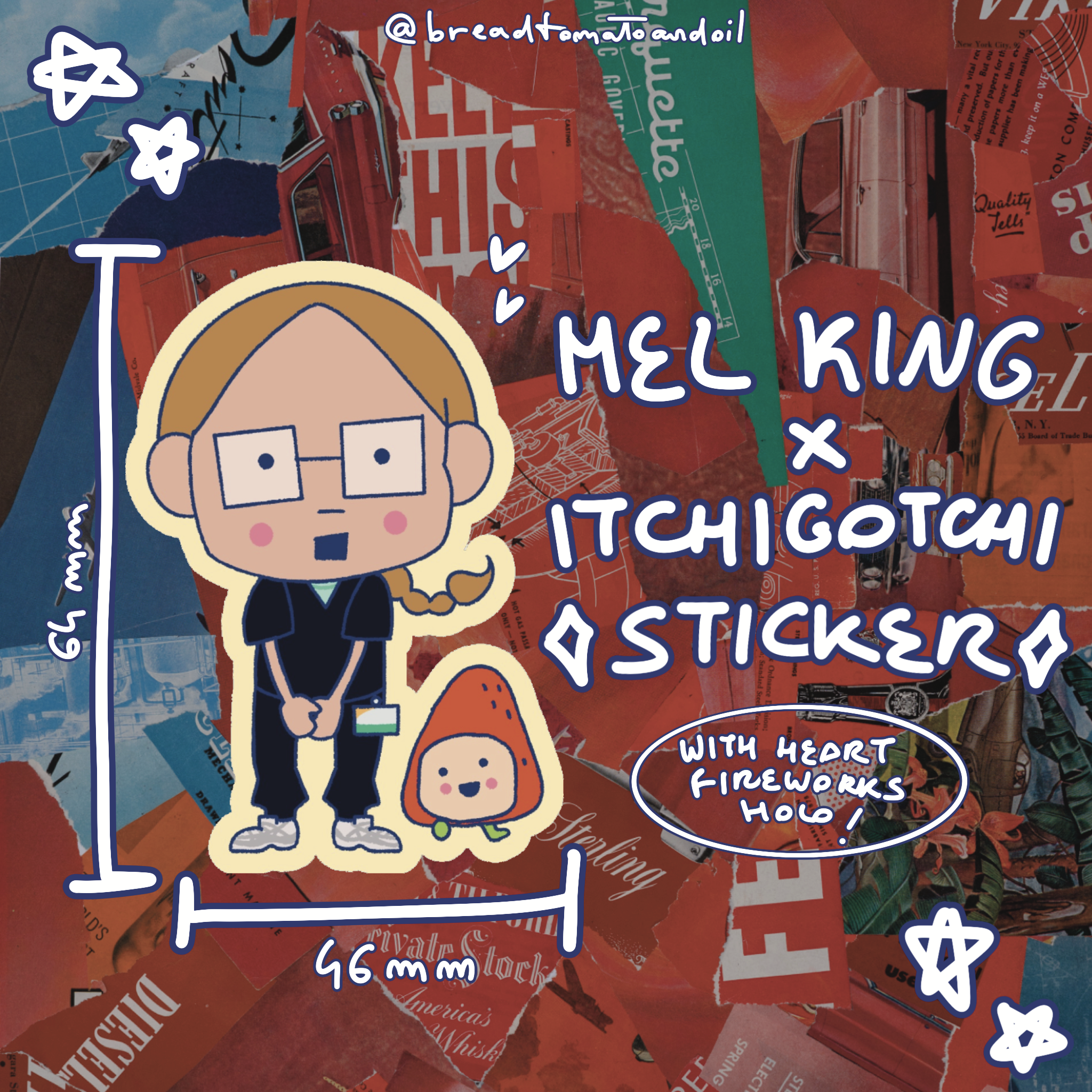 mel king X itchigotchi holo sticker !