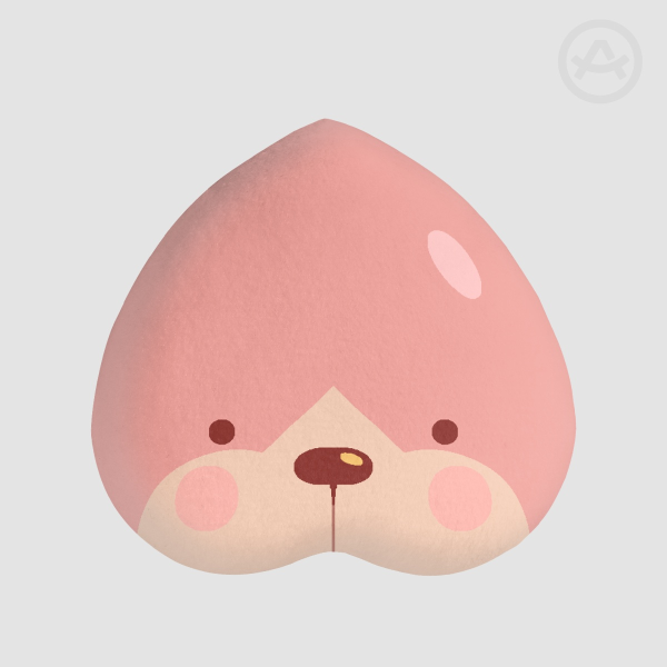 PEACHDOG - PEACHDOG PLUSH BADGE (5.7x5.4cm plush pin-back badge)