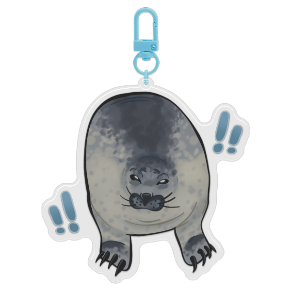 Fat Chunky Silly Seal Epoxy Clear Acrylic Keychains