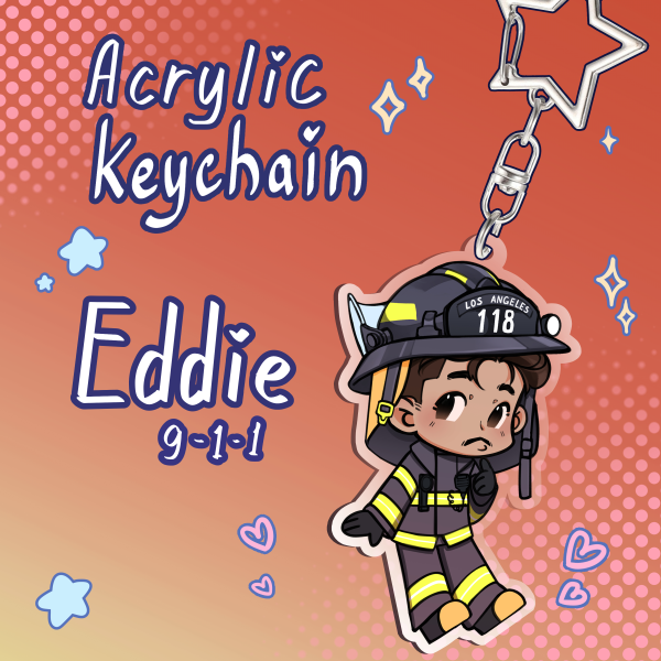 Eddie Diaz 911 Acrylic Keychain