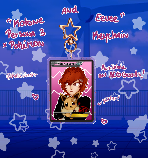 Kotone & Eevee - Persona x Pokemon Keychain