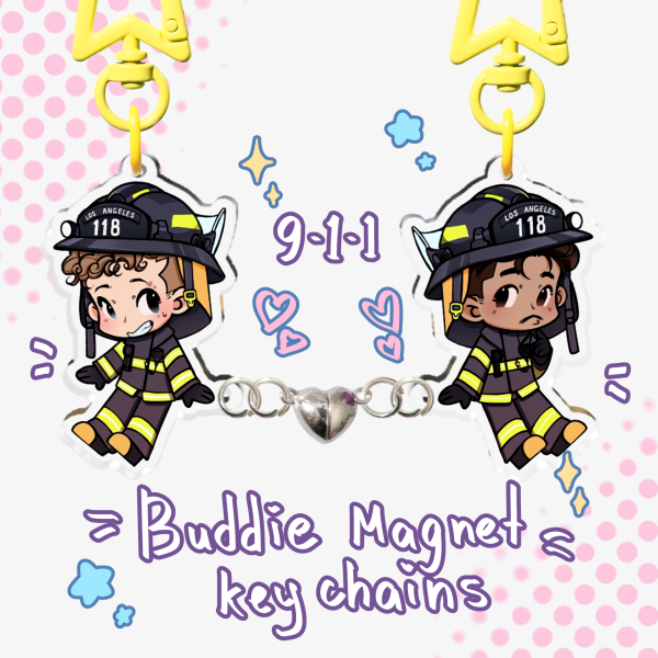 Buddie 911 Acrylic Magnet Keychains