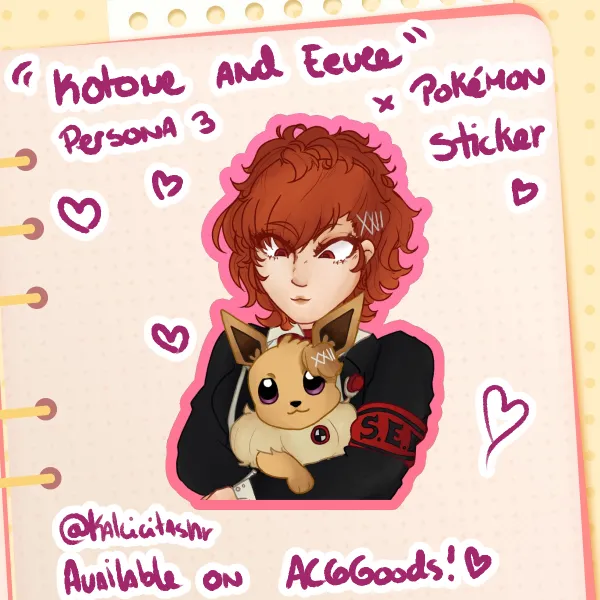 Kotone & Eevee - Persona x Pokemon Sticker