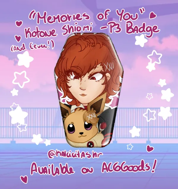 Memories of You - Kotone Shiomi (& Eevee) Coffin Badge