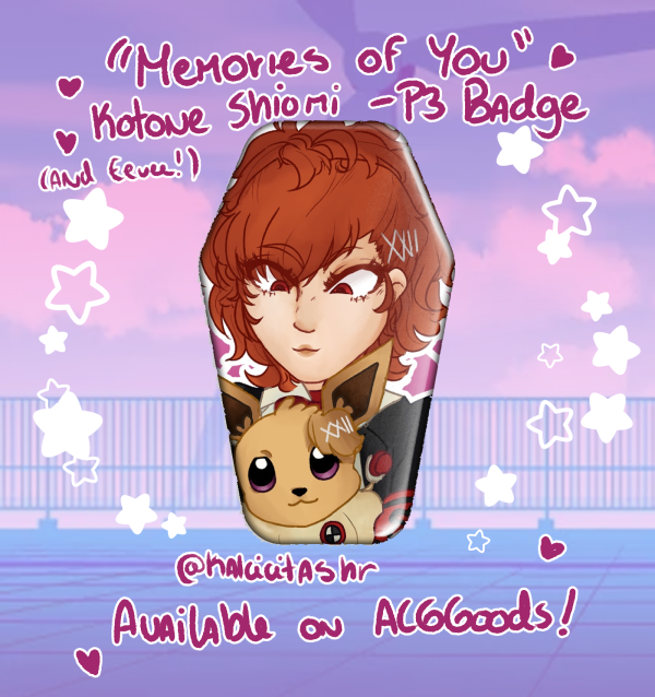 Memories of You - Kotone Shiomi (& Eevee) Coffin Badge