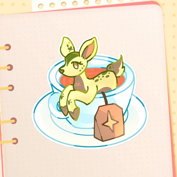 Tea Deer Soft Touch Sticker
