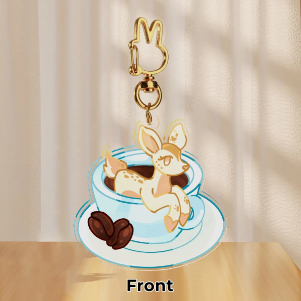 Coffee Deer Soft Keychain