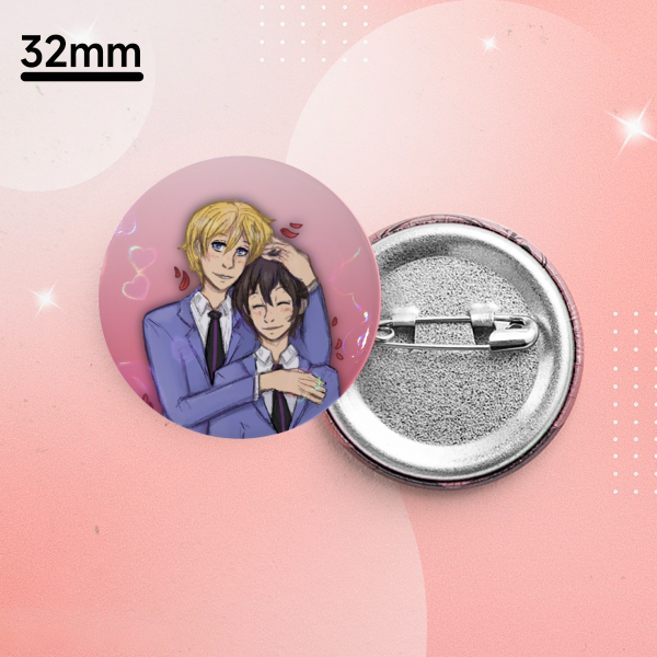 Tamaki X Haruhi Holographic Pinback Button - 32mm