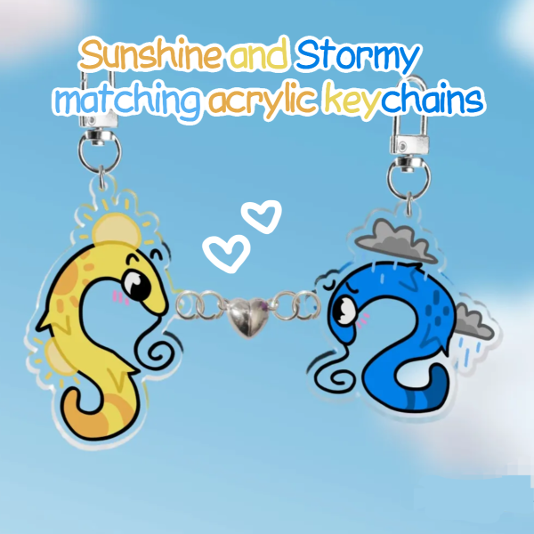 Sunshine x Stormy magnetic matching acrylic keychains