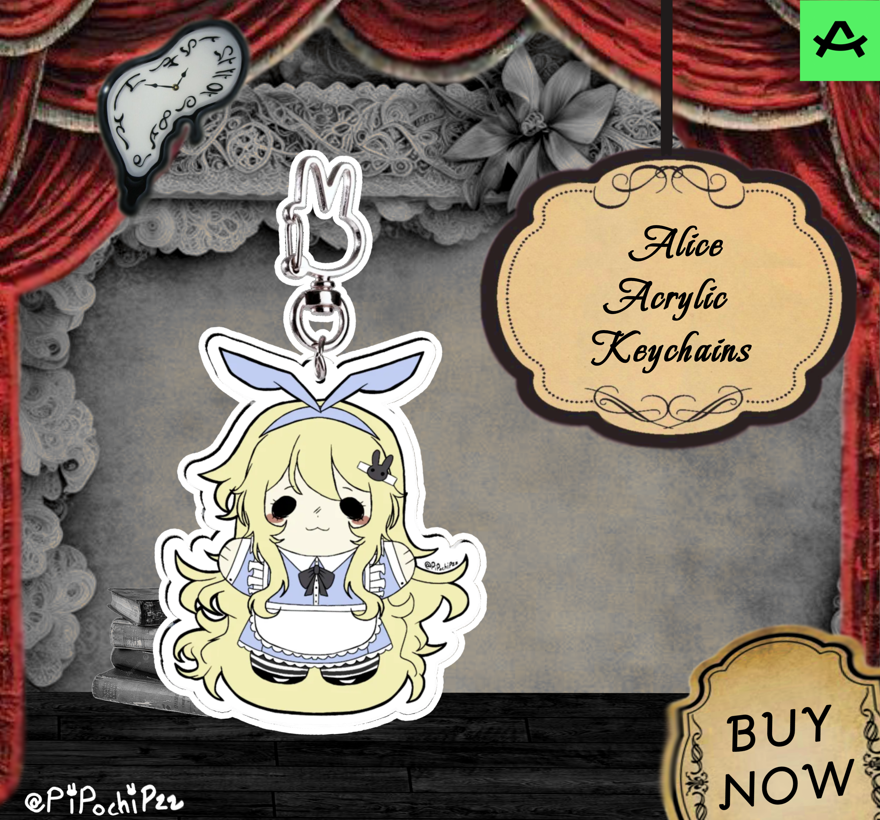 Alice Black Souls Acrylic Keychains