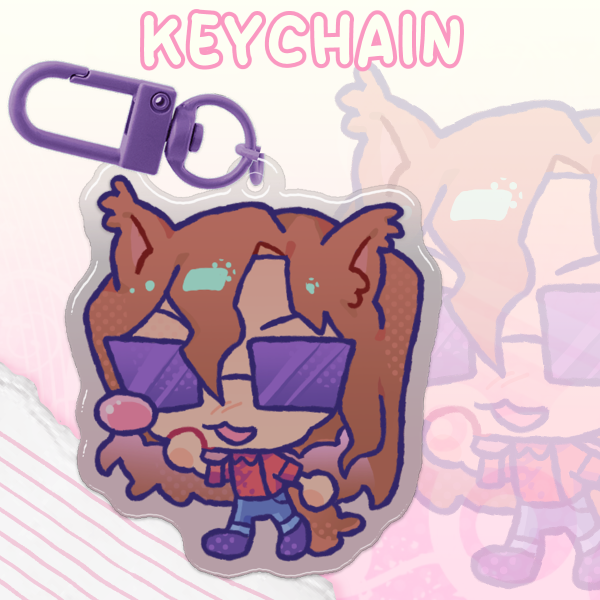 Gummy Ren Epoxy Keychain